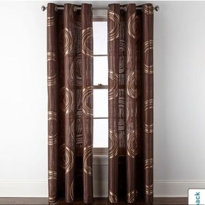 🛍Grommet Top Drapes - Brown/Copper - Set of 2